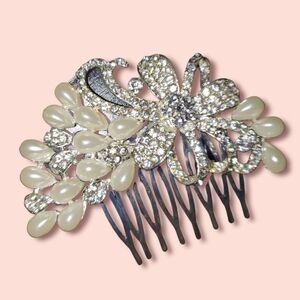 Wedding Bridal Hair Comb Crystal & Pearl